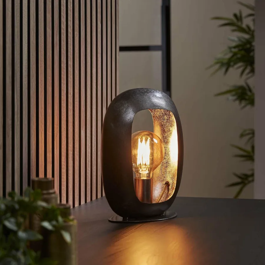 WoonStijl Tafellamp Arch M Zwart nikkel Outlet