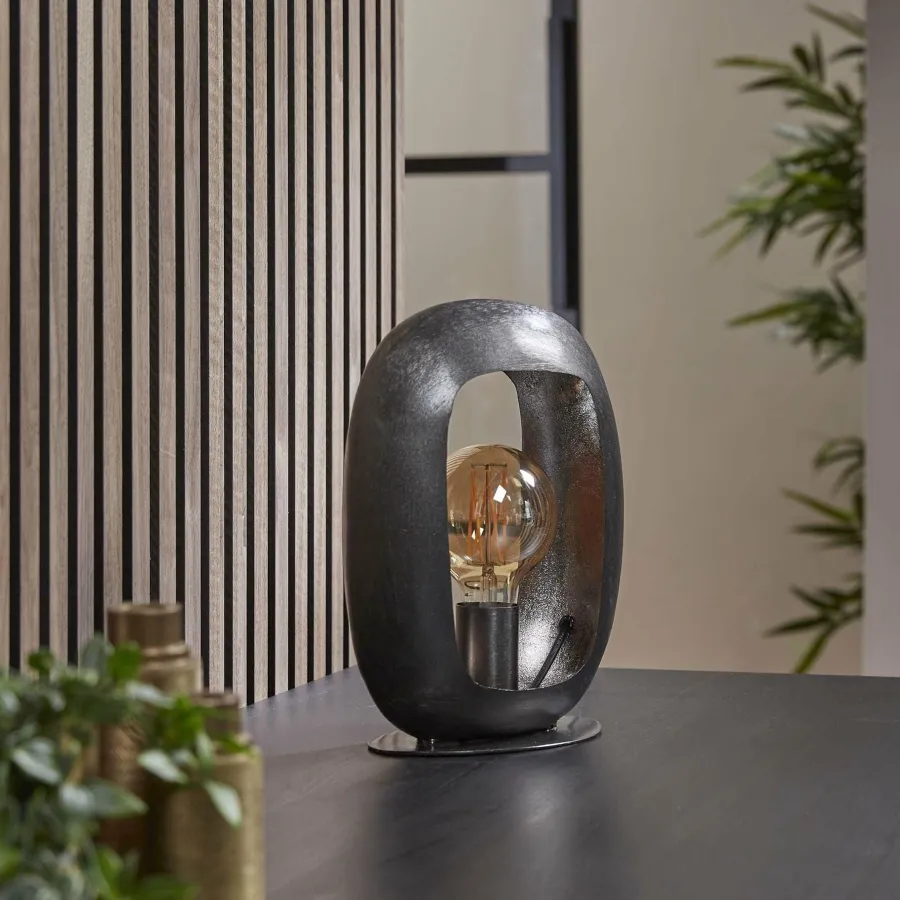WoonStijl Tafellamp Arch M Zwart nikkel Outlet