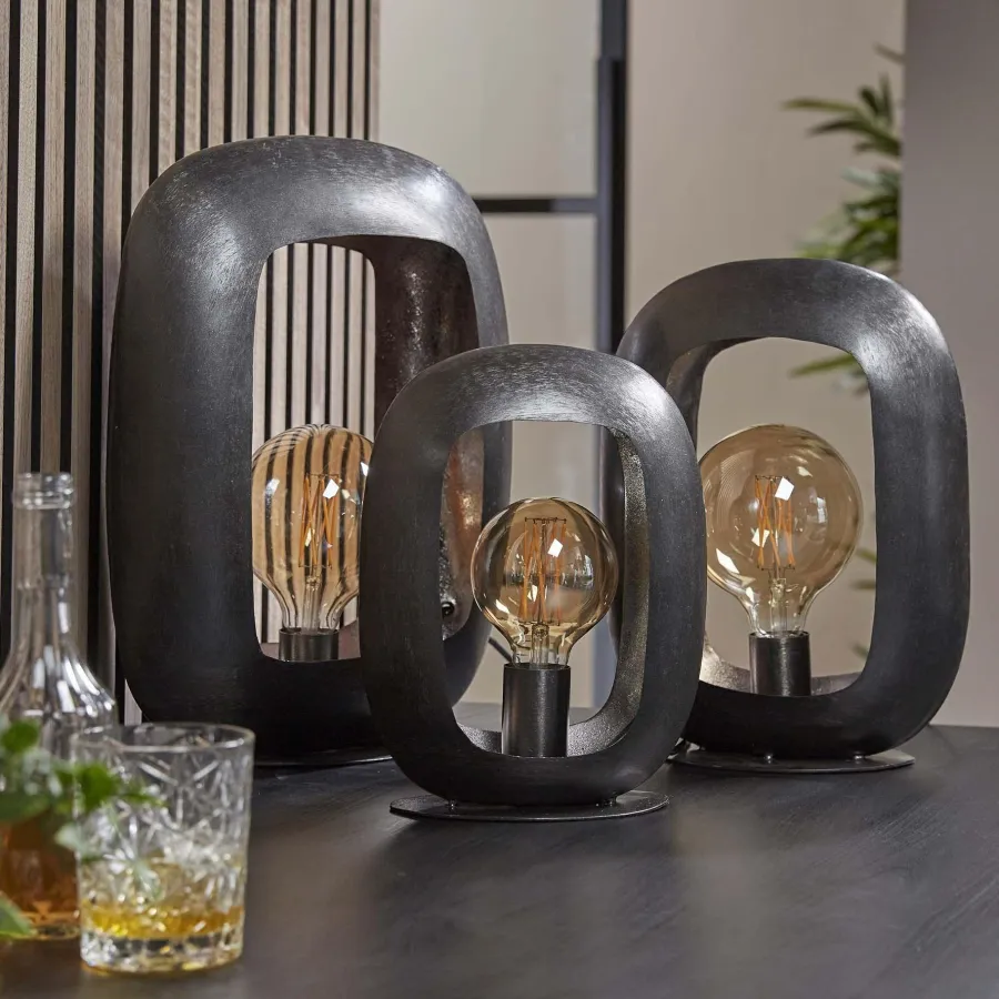 WoonStijl Tafellamp Arch L Zwart nikkel Outlet