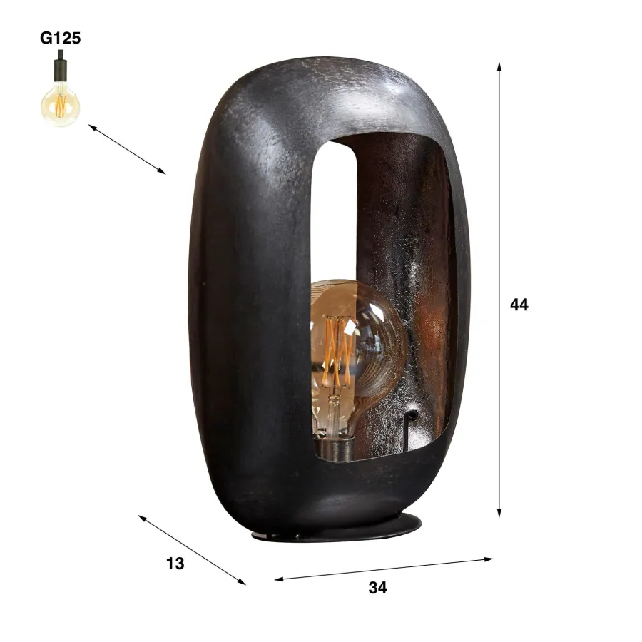 WoonStijl Tafellamp Arch XL Zwart nikkel Best
