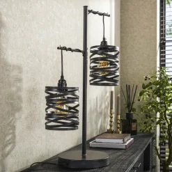 WoonStijl Tafellamp 2L spindle / Slate grey Online