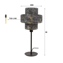 WoonStijl Tafellamp Lantern zwart bruin New