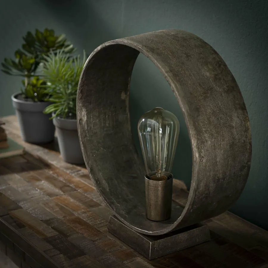 WoonStijl Tafellamp Loop / Antiek Nikkel Outlet