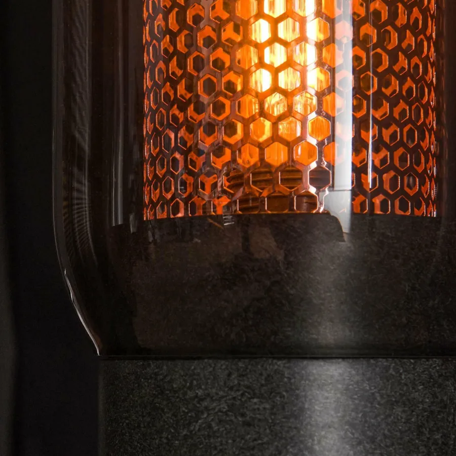 WoonStijl Tafellamp smoke glas-geperforeerd staal Sale