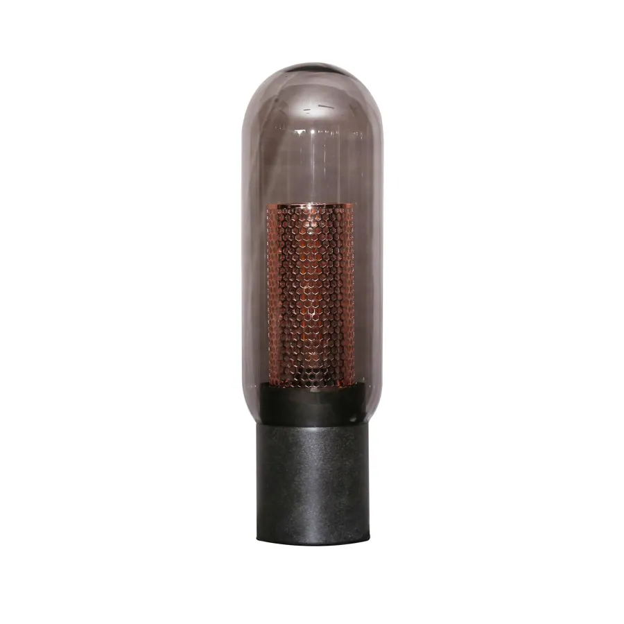 WoonStijl Tafellamp smoke glas-geperforeerd staal Sale