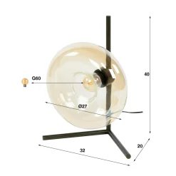 WoonStijl Tafellamp Soll Amber glas Clearance