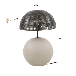 WoonStijl Tafellamp Sphere natural L Outlet