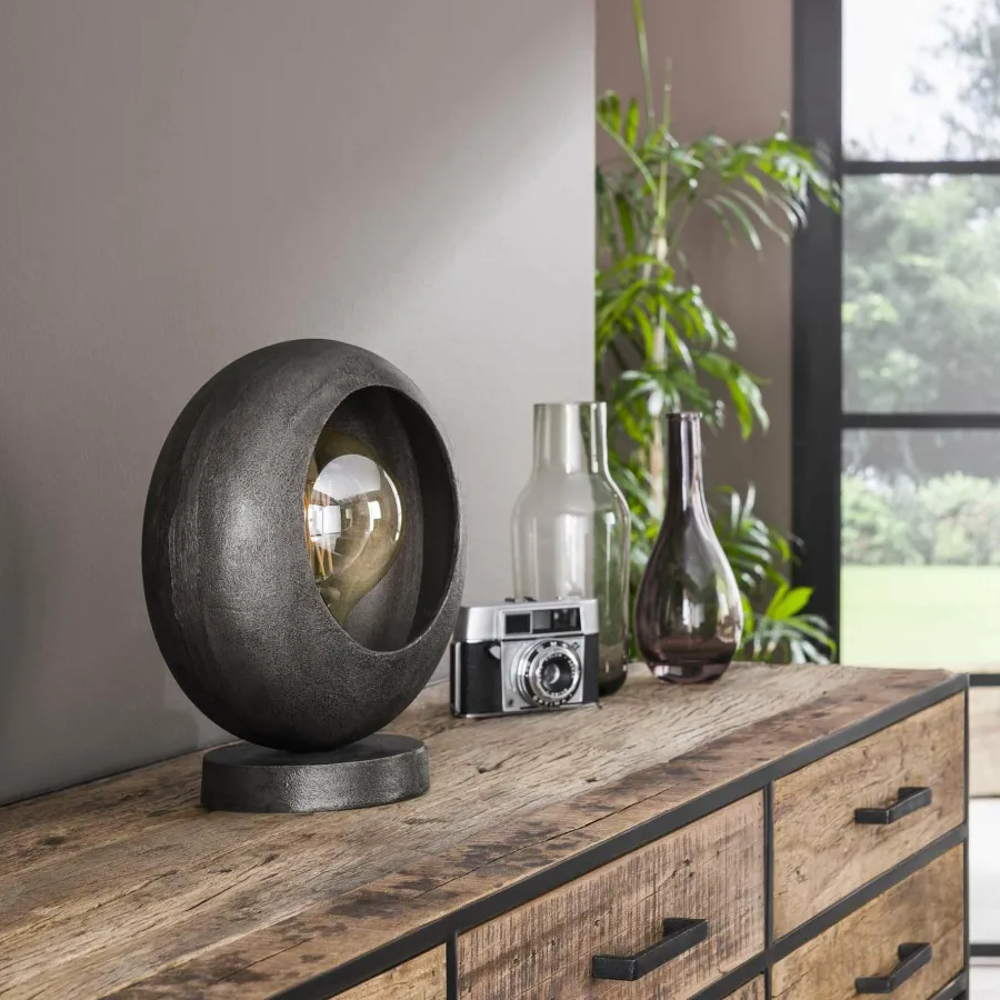 WoonStijl Tafellamp track alu zwart nikkel New