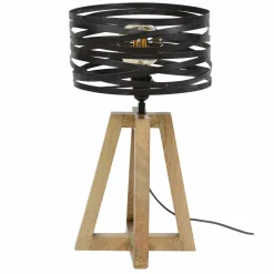 WoonStijl Tafellamp twist houten kruisframe / Slate grey Hot