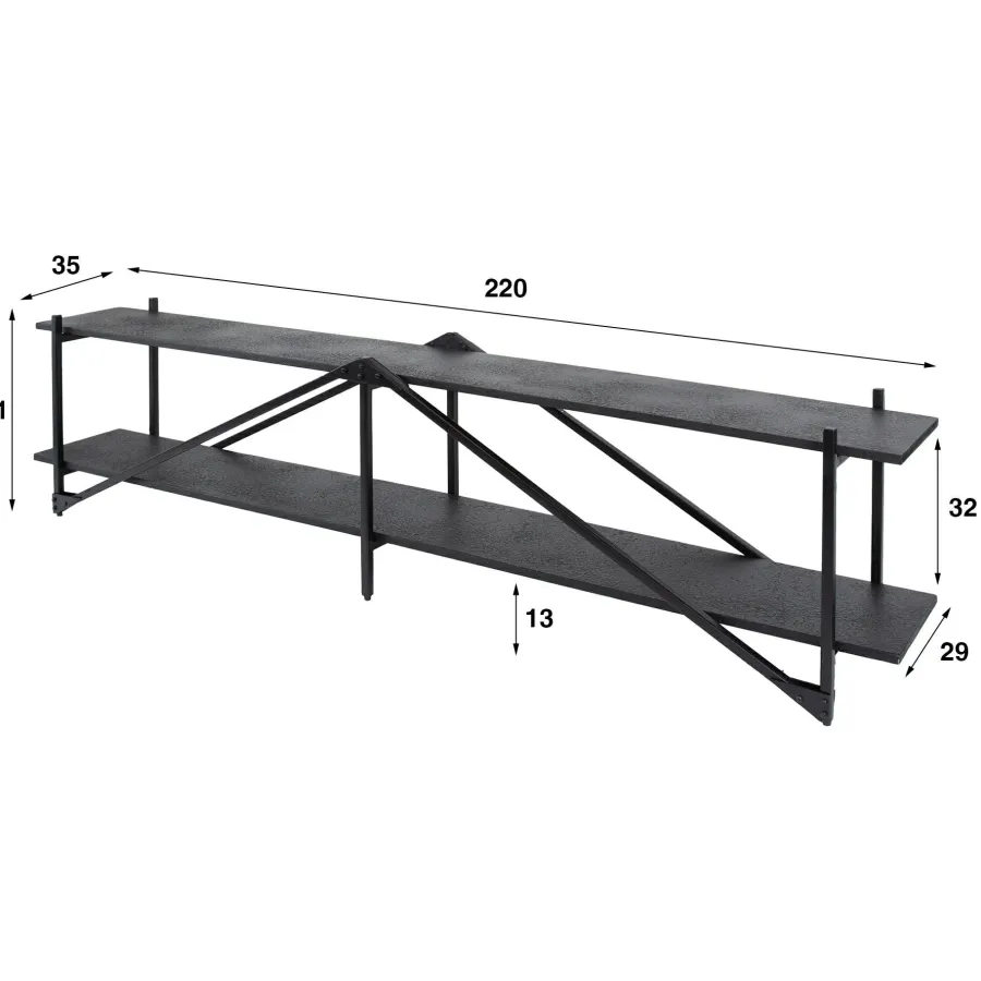 WoonStijl TV-meubel 'Piega' 220 cm teak grijs New