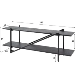 WoonStijl TV-meubel 'Piega' 140 cm teak grijs Hot