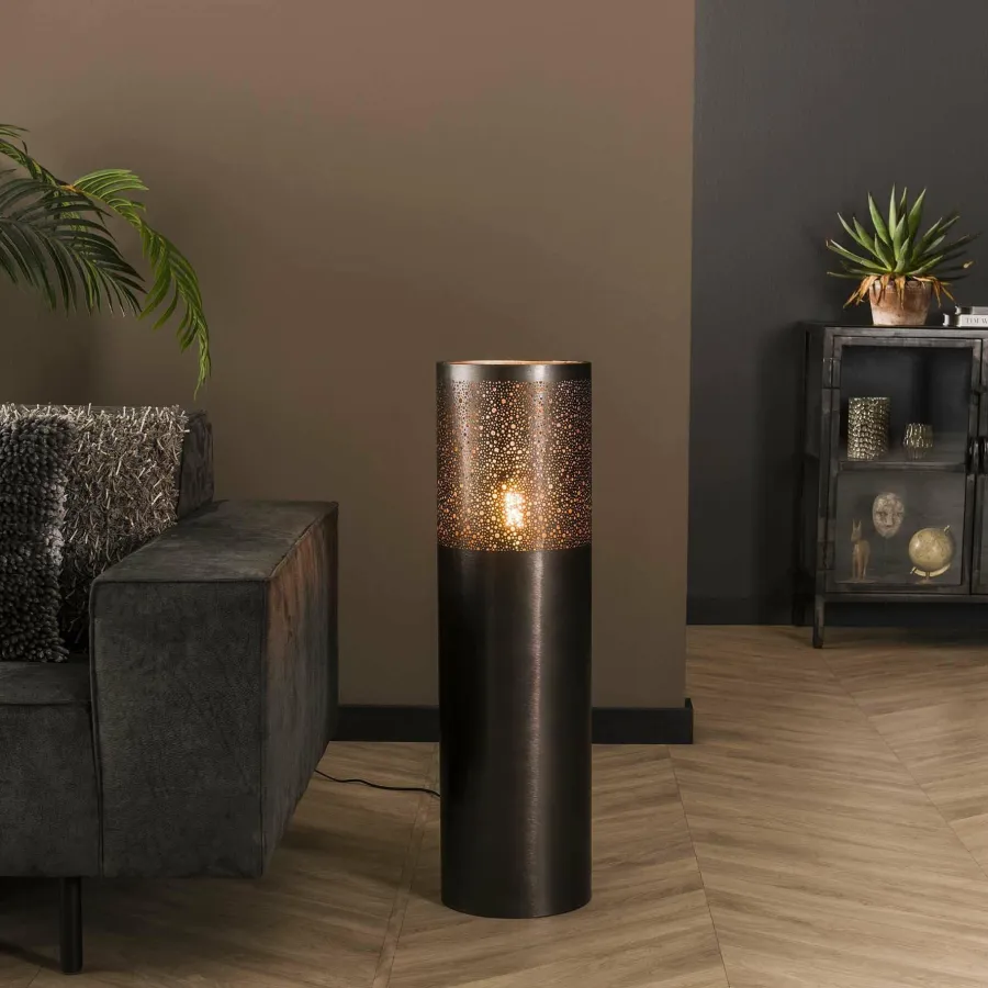 WoonStijl Vloerlamp Ø25 cilinder 90cm / Zwart nikkel Best