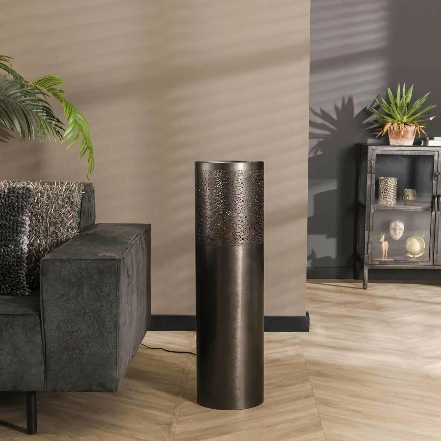 WoonStijl Vloerlamp Ø25 cilinder 90cm / Zwart nikkel Best