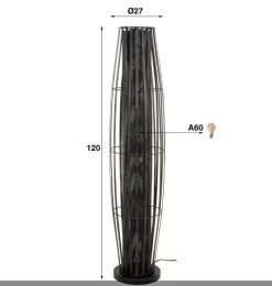 WoonStijl Vloerlamp 120 3L cylinder mesh / Charcoal Discount