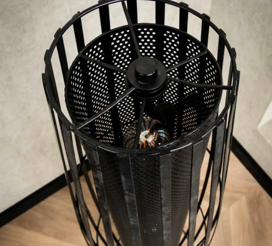 WoonStijl Vloerlamp 120 3L cylinder mesh / Charcoal Discount