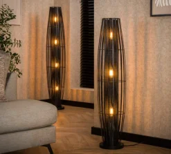 WoonStijl Vloerlamp 150 4L cylinder mesh / Charcoal