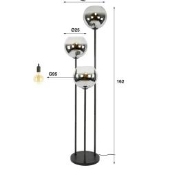 WoonStijl Vloerlamp Bubble Shaded 3-lichts Outlet