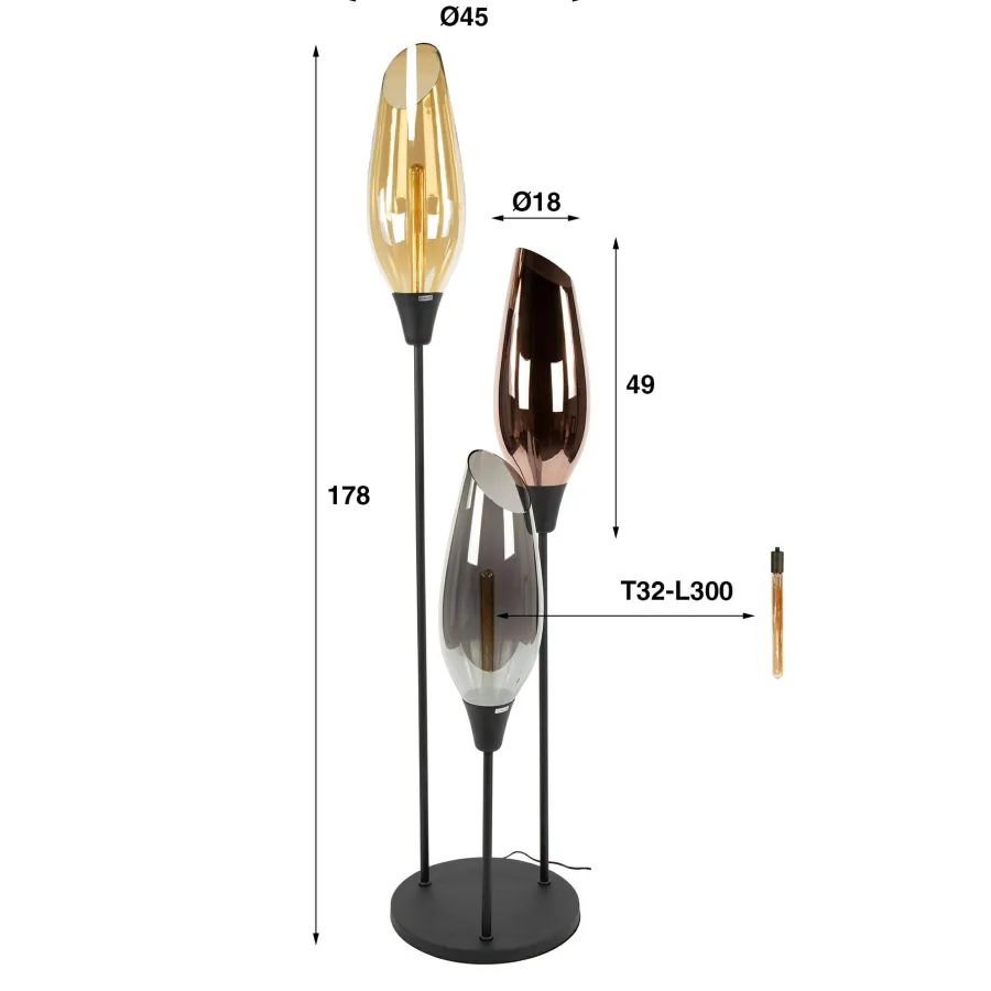 WoonStijl Vloerlamp cocoon XL mix glass Best