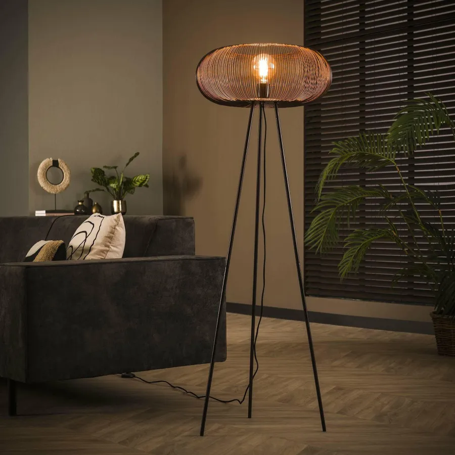 WoonStijl Vloerlamp copper twist groot Clearance