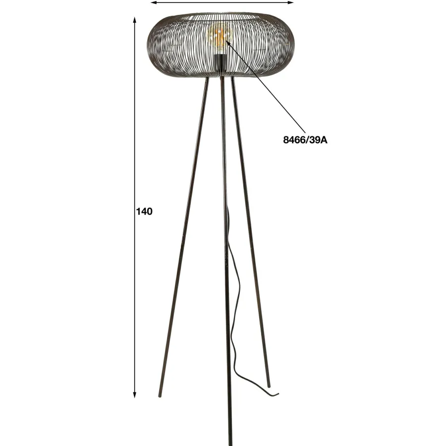 WoonStijl Vloerlamp copper twist groot Clearance
