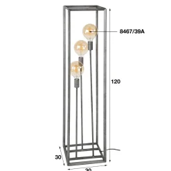 WoonStijl Vloerlamp 3L 45 graden buis New