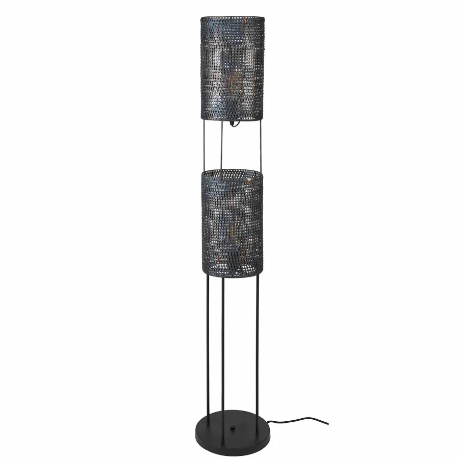 WoonStijl Vloerlamp 2L armor tube / Zwart bruin Best