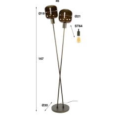 WoonStijl Vloerlamp 2L Bronza Outlet