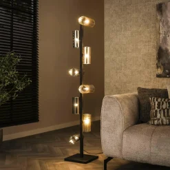 WoonStijl Vloerlamp 8L cylinder mixed glass New