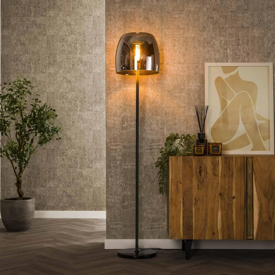 WoonStijl Vloerlamp 1L drift glass