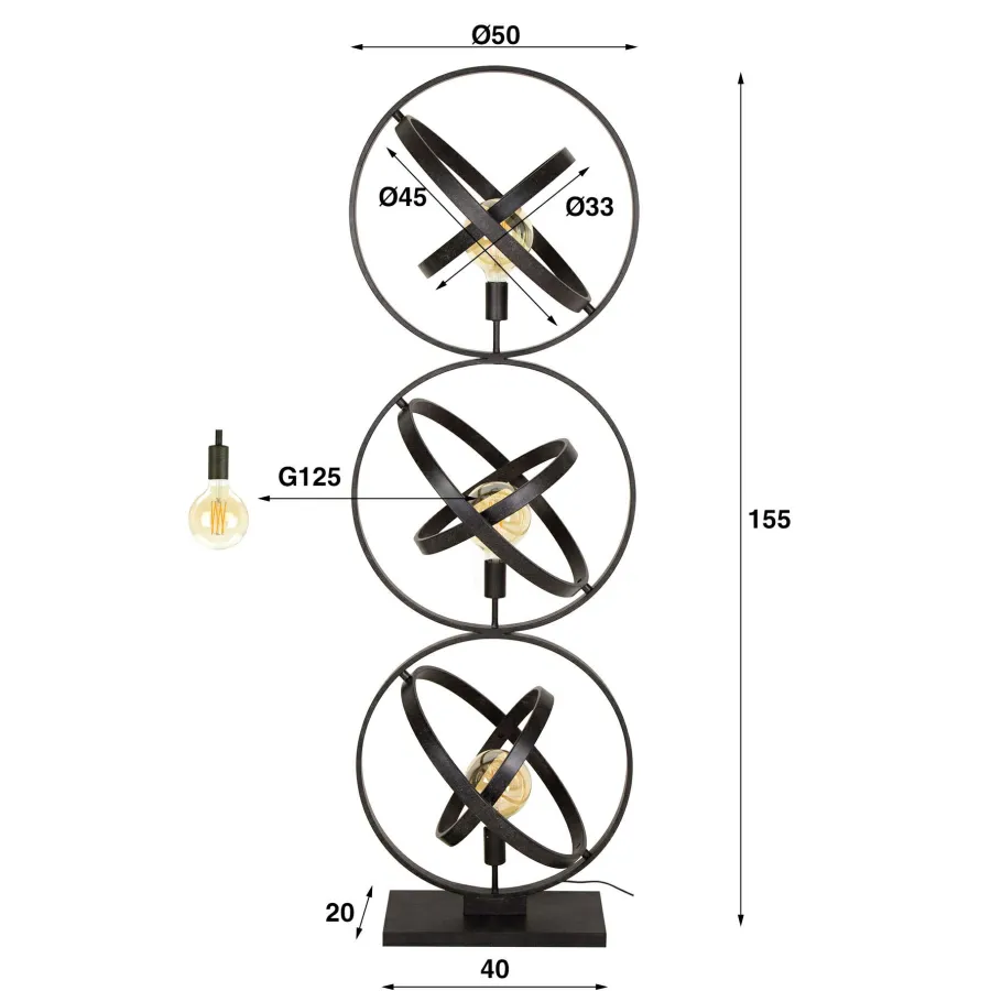 WoonStijl Vloerlamp 3L Galaxy Clearance