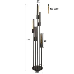 WoonStijl Vloerlamp 5L getrapt tube Best