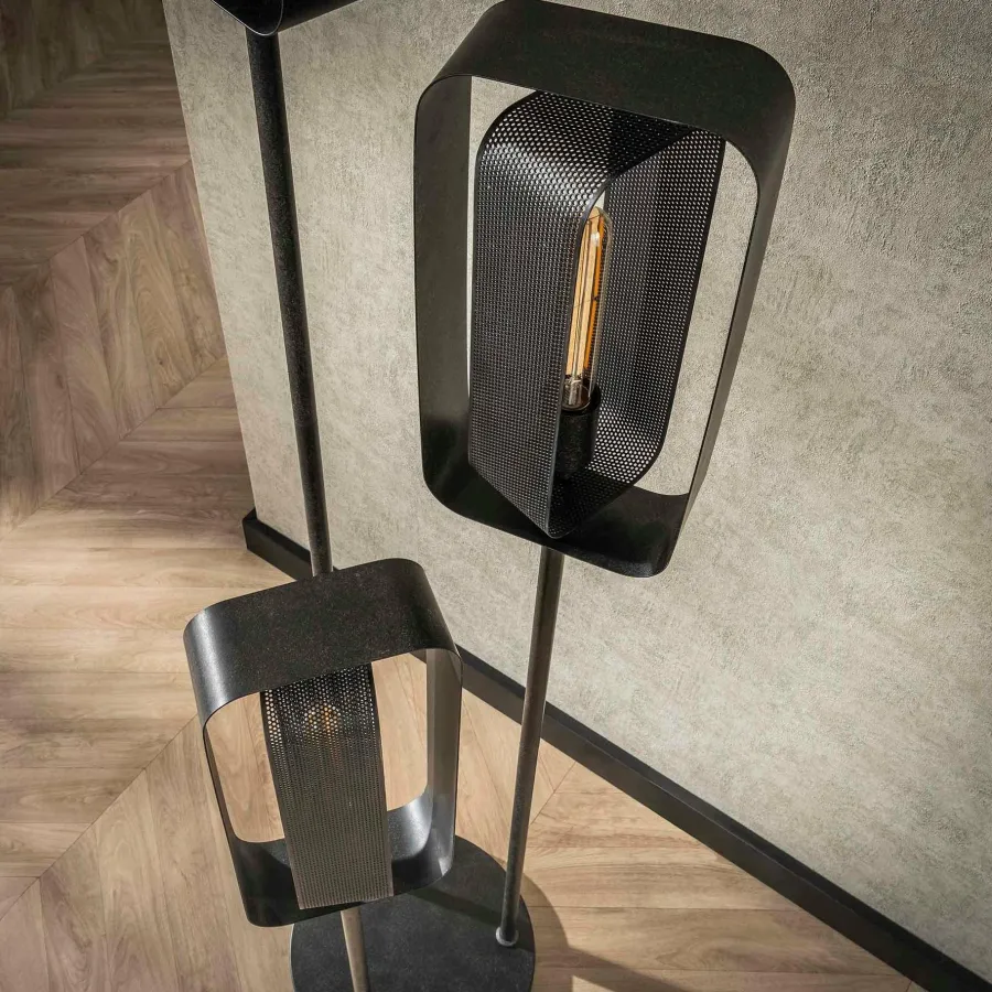 WoonStijl Vloerlamp 3L mesh rotate