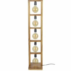 WoonStijl Vloerlamp 5L modulo houten frame / Massief acacia naturel Discount