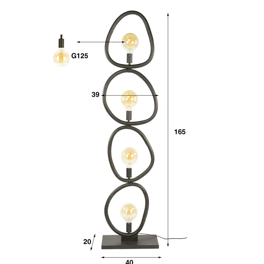 WoonStijl Vloerlamp 4L Pebble New