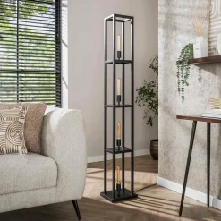 WoonStijl Vloerlamp 4L Quadra Artic Zwart Clearance