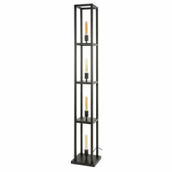 WoonStijl Vloerlamp 4L Quadra Artic Zwart Clearance