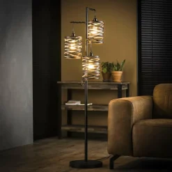 WoonStijl Vloerlamp 3L spindle slate grey / Slate grey Best