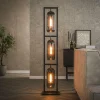 WoonStijl Vloerlamp 3L tower smoke glas-geperforeerd staal Clearance