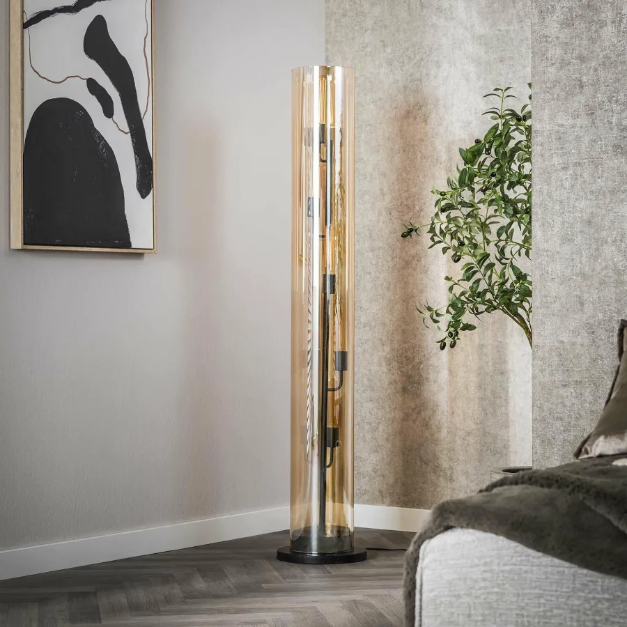 WoonStijl Vloerlamp 5L tube amber glas Sale