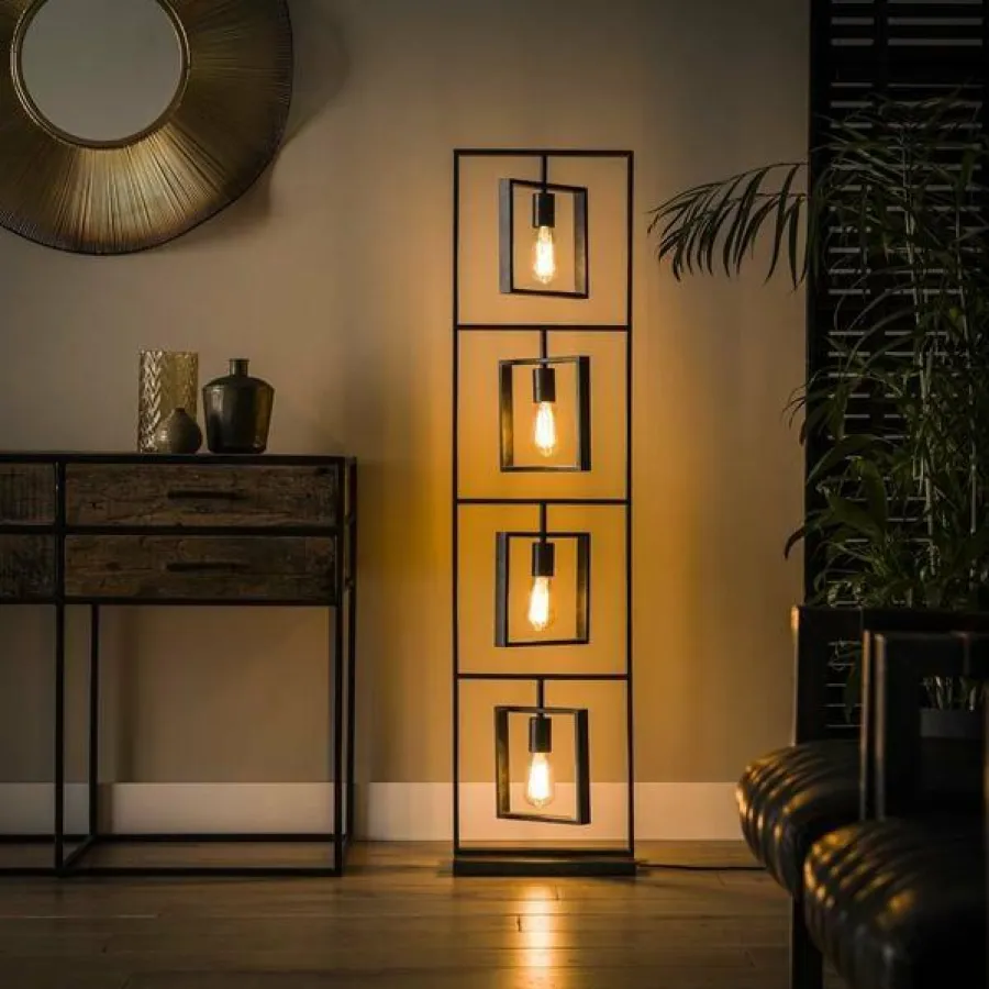 WoonStijl Vloerlamp 4L Turn square / Charcoal Outlet
