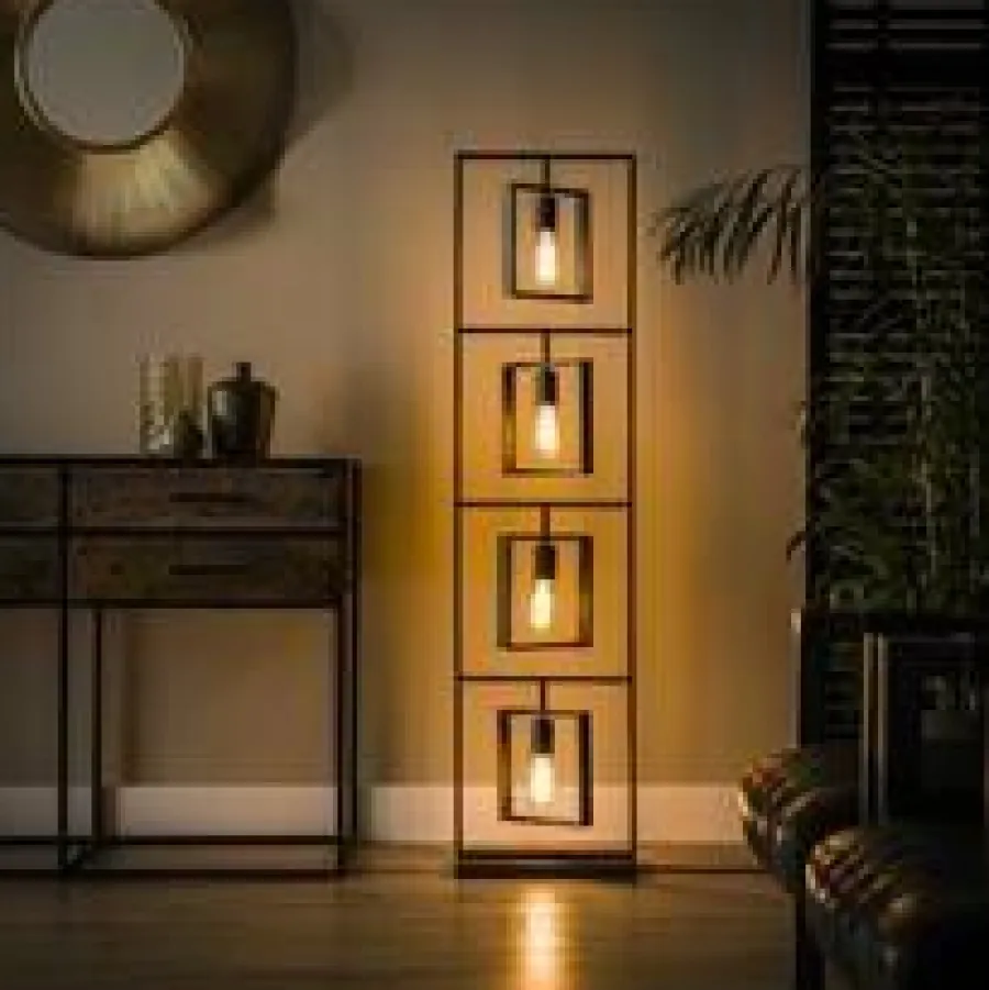 WoonStijl Vloerlamp 4L Turn square / Charcoal Outlet
