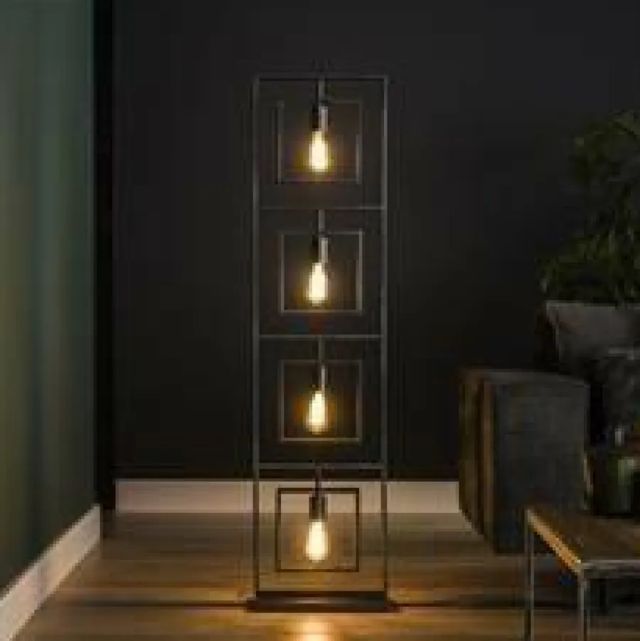 WoonStijl Vloerlamp 4L Turn square / Charcoal Outlet