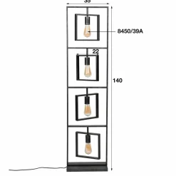 WoonStijl Vloerlamp 4L Turn square / Charcoal Outlet