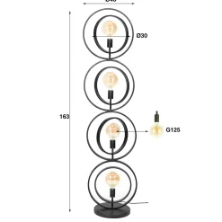 WoonStijl Vloerlamp 4L turn around XL