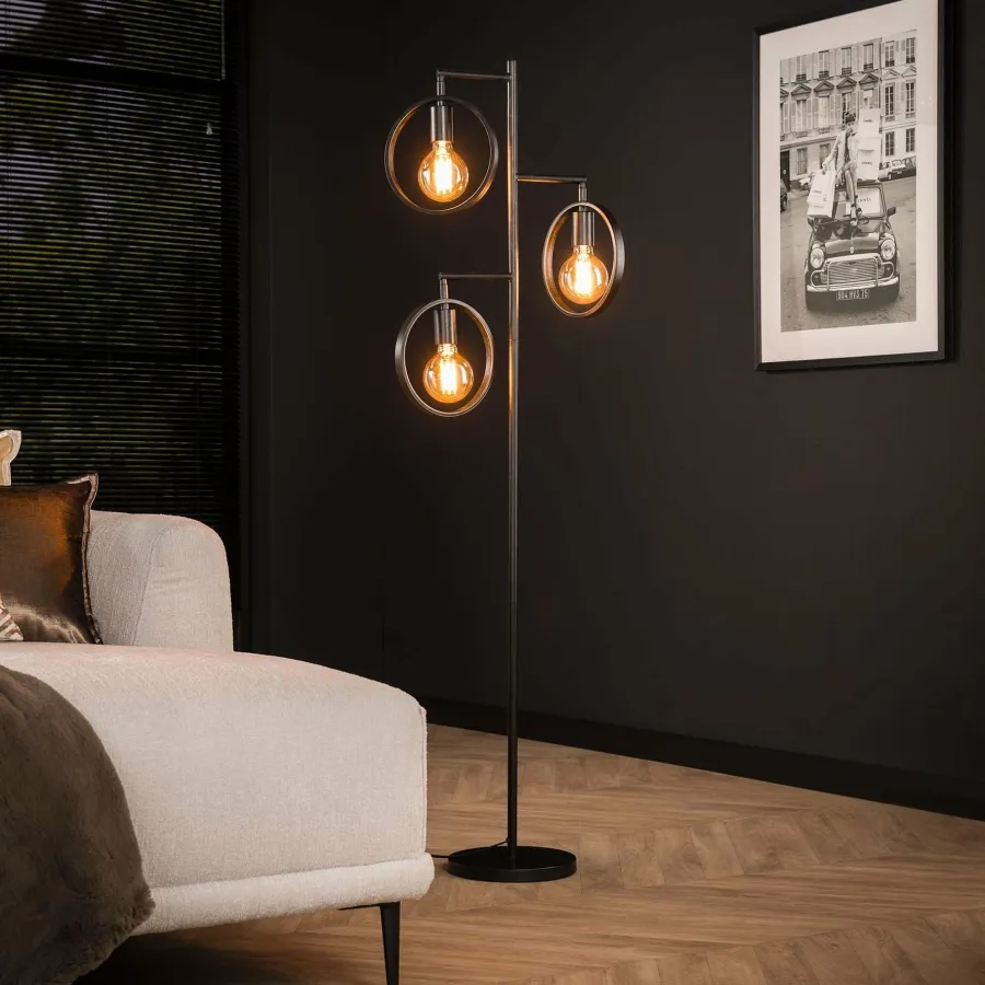 WoonStijl Vloerlamp Ring met 3 lampen Discount