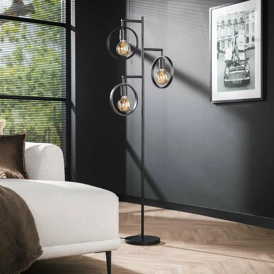 WoonStijl Vloerlamp Ring met 3 lampen Discount