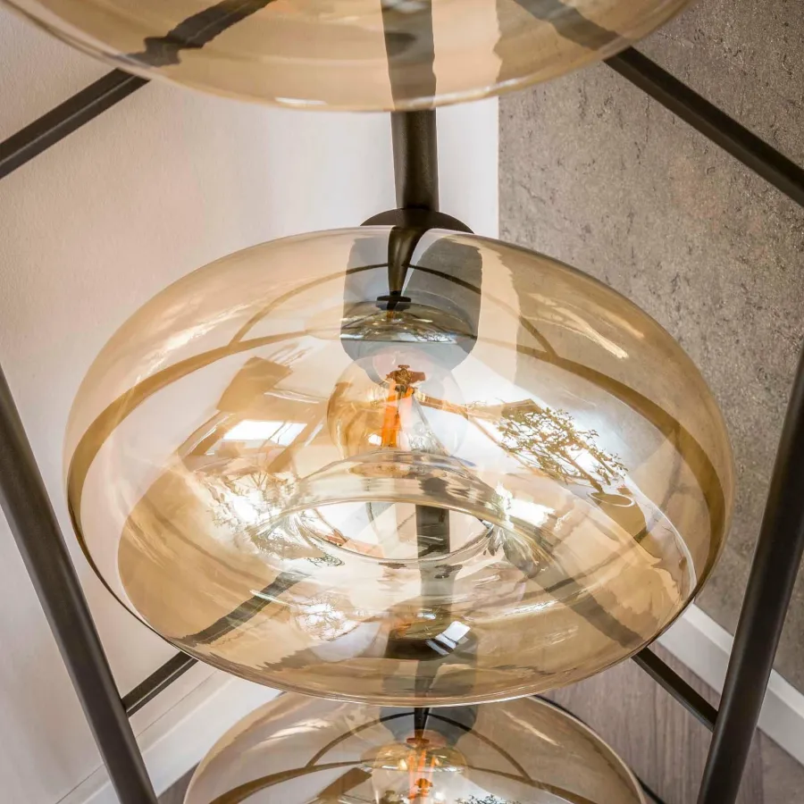 WoonStijl Vloerlamp Soll 4-lichts Amber glas Outlet