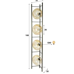 WoonStijl Vloerlamp Soll 4-lichts Amber glas Outlet