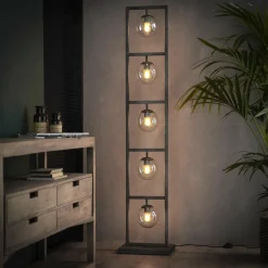 WoonStijl Vloerlamp tower 5x Ø15 glas / Oud zilver showroommodel Sale