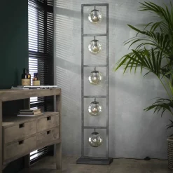 WoonStijl Vloerlamp tower 5x Ø15 glas / Oud zilver showroommodel Sale